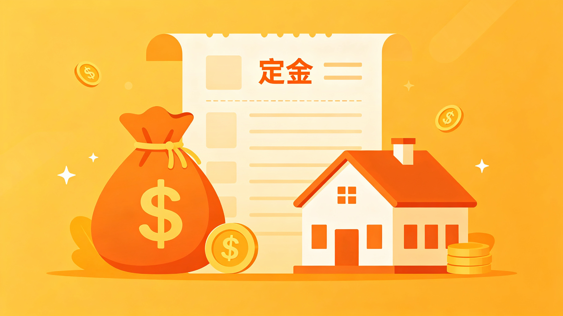 卖房收定金,定金订金区别,卖房注意事项,收定金写收据
