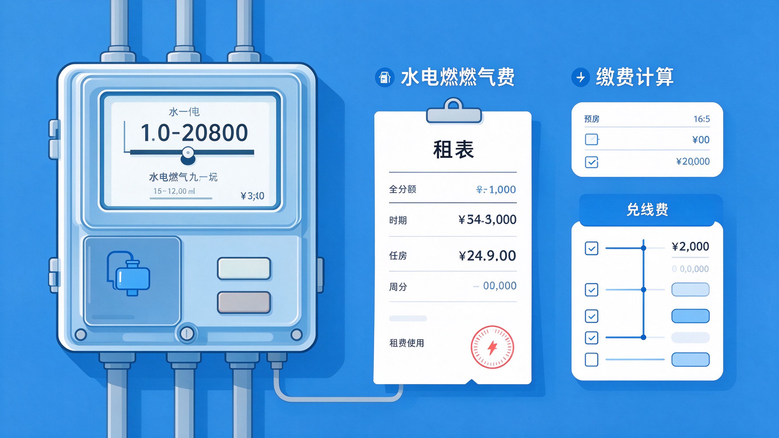 租房水电费,租房燃气费,租房水电煤怎么算,租房每月费用